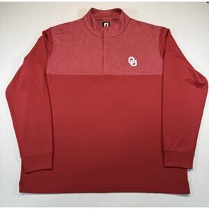 FootJoy OU Sooners 1/4 Zip Pullover Red Golf Jacket Mens 2XL